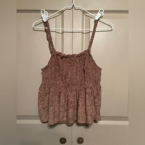 SO Mauve Pink Smocked Ruffled Camisole